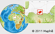 Physical Location Map of Mirriah, highlighted country