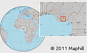 Gray Location Map of Aba