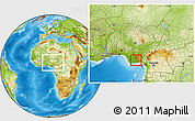 Physical Location Map of Aba, within the entire country