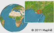 Satellite Location Map of Aba