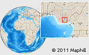 Shaded Relief Location Map of Aba