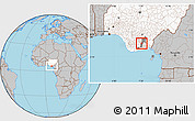 Gray Location Map of Isiala-N, highlighted country, highlighted parent region