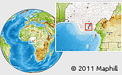 Physical Location Map of Isiala-N, highlighted country, highlighted parent region