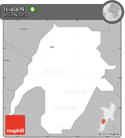 Gray Simple Map of Isiala-N