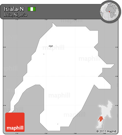 Gray Simple Map of Isiala-N, single color outside