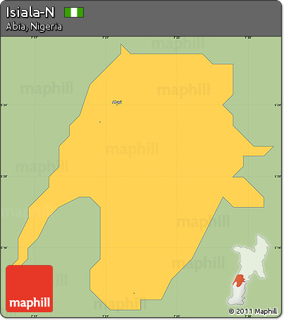 Savanna Style Simple Map of Isiala-N, single color outside