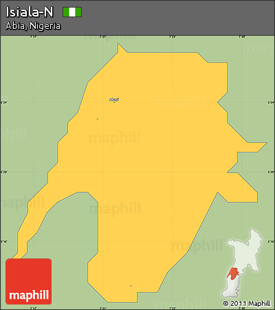 Savanna Style Simple Map of Isiala-N, single color outside