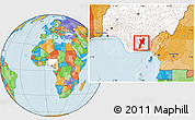 Political Location Map of Abia, highlighted country
