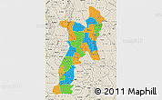 Political Map of Abia, shaded relief outside