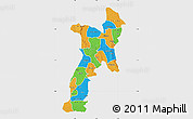 Political Map of Abia, single color outside
