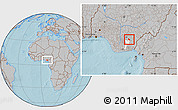 Gray Location Map of Onicha, highlighted parent region, hill shading