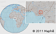 Gray Location Map of Onicha, hill shading