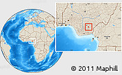 Shaded Relief Location Map of Onicha