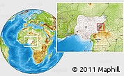 Physical Location Map of Fufore, highlighted country, highlighted parent region, within the entire country