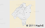 Classic Style 3D Map of Ganye, single color outside