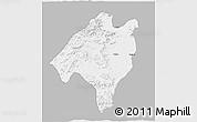 Gray 3D Map of Ganye, single color outside
