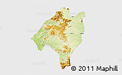 Physical 3D Map of Ganye, single color outside