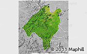 Satellite 3D Map of Ganye, lighten, desaturated