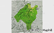 Satellite 3D Map of Ganye, lighten, semi-desaturated