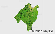 Satellite 3D Map of Ganye, single color outside