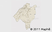 Shaded Relief 3D Map of Ganye, single color outside