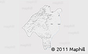 Silver Style 3D Map of Ganye, single color outside