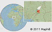 Savanna Style Location Map of Ganye, highlighted parent region, hill shading