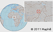 Gray Location Map of Guyuk, hill shading
