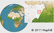 Satellite Location Map of Guyuk, highlighted country