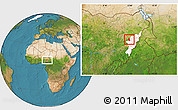 Satellite Location Map of Guyuk, highlighted parent region