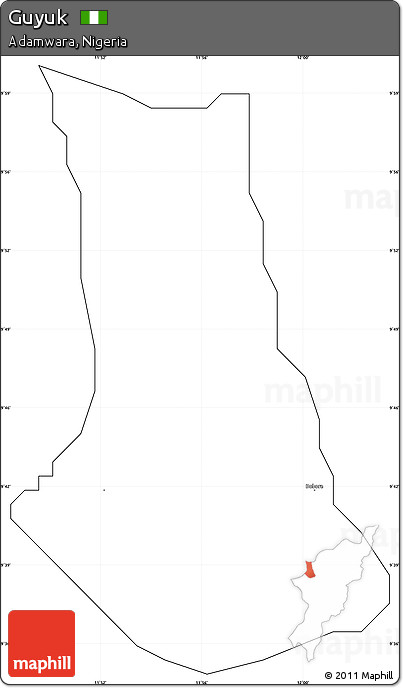 Blank Simple Map of Guyuk, cropped outside