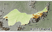 Physical 3D Map of Jada, darken, semi-desaturated