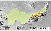 Physical 3D Map of Jada, desaturated