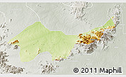 Physical 3D Map of Jada, lighten, semi-desaturated