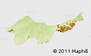 Physical 3D Map of Jada, single color outside
