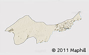 Shaded Relief 3D Map of Jada, single color outside
