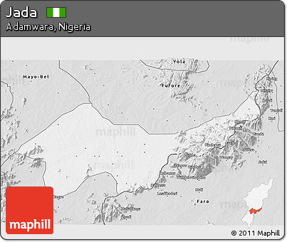 Silver Style 3D Map of Jada