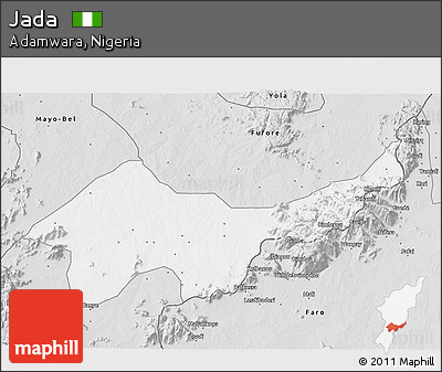 Silver Style 3D Map of Jada