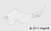 Silver Style 3D Map of Jada, single color outside