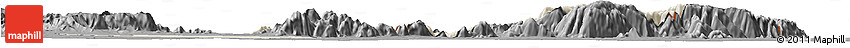 Shaded Relief Horizon Map of Jada, darken, desaturated
