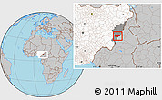 Gray Location Map of Jada, highlighted country, highlighted parent region