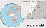 Gray Location Map of Jada, highlighted country