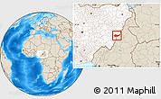 Shaded Relief Location Map of Jada, highlighted country