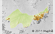 Physical Map of Jada, lighten, desaturated