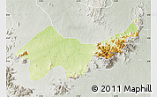 Physical Map of Jada, lighten, semi-desaturated