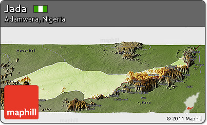 Physical Panoramic Map of Jada, darken