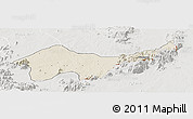 Shaded Relief Panoramic Map of Jada, lighten, semi-desaturated