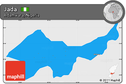 Political Simple Map of Jada, single color outside