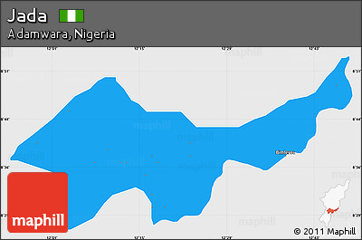 Political Simple Map of Jada, single color outside