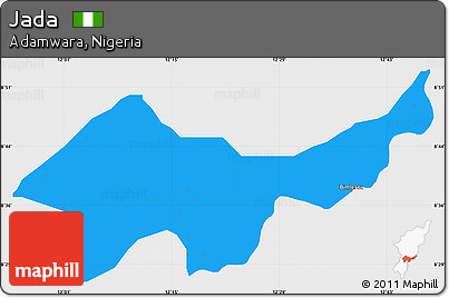 Political Simple Map of Jada, single color outside